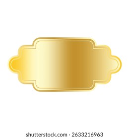 Gold nameplate vector. Glossy ornate plaque. Label shape symbol. Blank luxury badge. - Powered by Shutterstock - Get 15% off with code: PIKWIZARD15