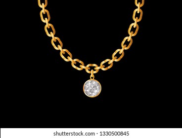 Gold Necklace Vector