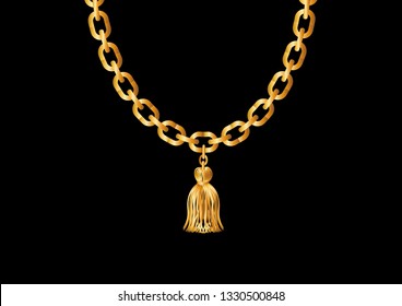 Gold Necklace Vector
