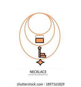 GOLD NECKLACE VECTOR TYPE ICON