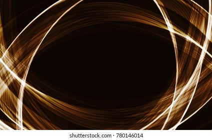 Gold Neon lights, Abstract background.