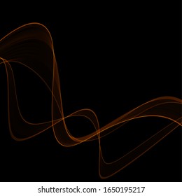 gold neon wave. vector abstract lines. template for advertising