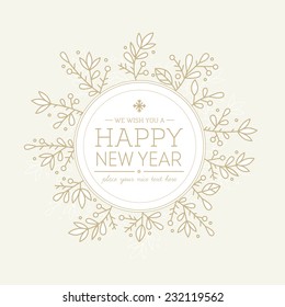 Gold New Year Round Composition Greeting Card