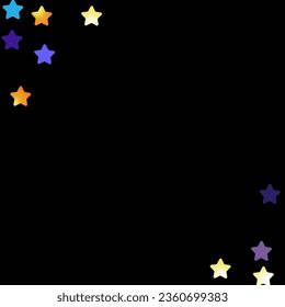 Gold Night sky Vector Black Background. Bright Stars Glamour Banner. Swirl Bridal Card. Constellation Modern Wallpaper.