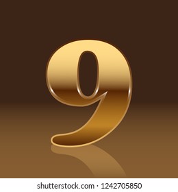 gold nine number with dark number