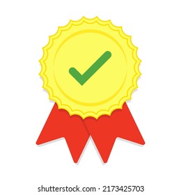 Gold notary approval seal vector illustration on white background