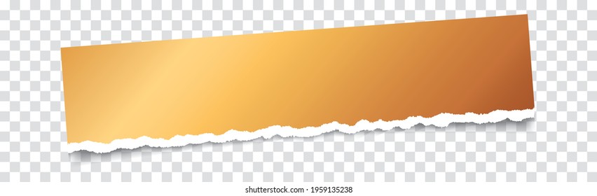 banner de papel de nota dorada con papel roto sobre fondo transparente