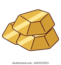 gold nugget mine treasure flat color vector illustration template design