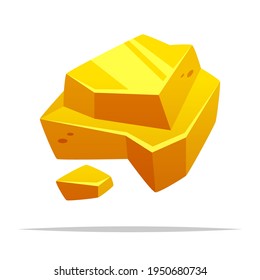 Ilustración aislada del vector de nugget de oro