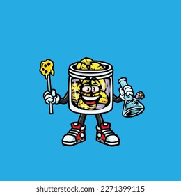 gold nugget vector smoking joint hold nug weed cartoon
