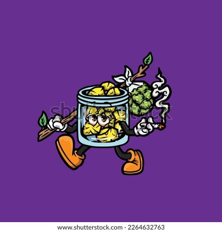 gold nugget vector smoking joint hold nug weed cartoon