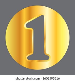 Gold Number 1 Lettering Vector Design Stock Vector (royalty Free 