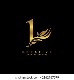 Gold Number 1 Logo Vector Design Stock Vector (Royalty Free) 2162767379 ...