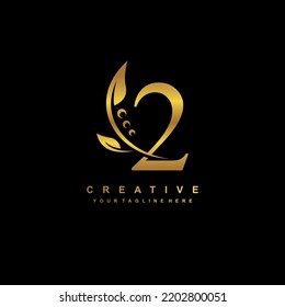 Gold Number 2 Logo Luxury Gold Stock Vector (Royalty Free) 2202800051 ...