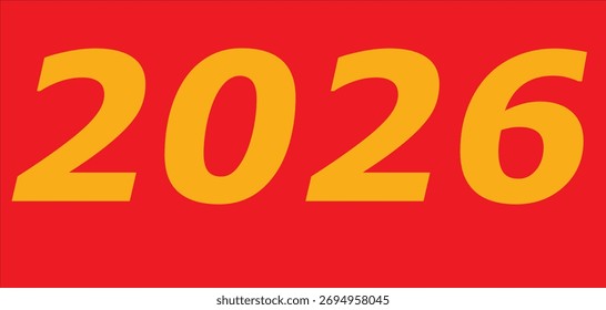 ilustração do calendário 2026 do número de ouro para uma celebração feliz do projeto do negócio do ano novo