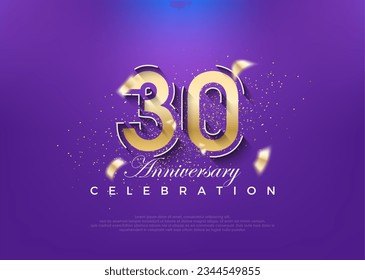 Número de oro 30 aniversario. diseño de vector premium. Vector premium para afiches, banner, saludo de celebración.