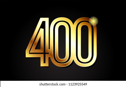 gold number 400 logo design suitable for a company or business