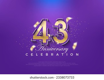 Gold number 43rd anniversary. premium vector design. Premium vector for poster, banner, celebration greeting.