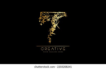 Gold number 7 logo vector design with leaf decoration.