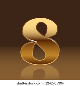gold number with dark background