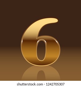 gold number with dark background