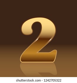 gold number with dark background