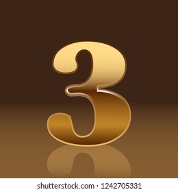 gold number with dark background