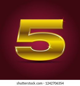 gold number with dark background