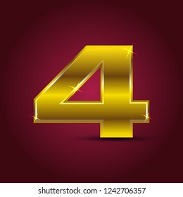 gold number with dark background