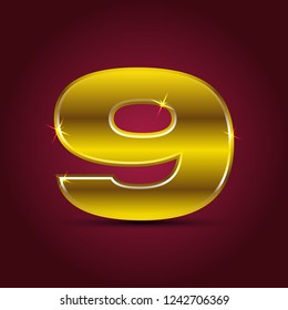 gold number with dark background