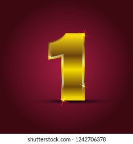 gold number with dark background