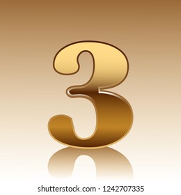 gold number with light background