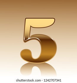gold number with light background