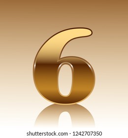 gold number with light background