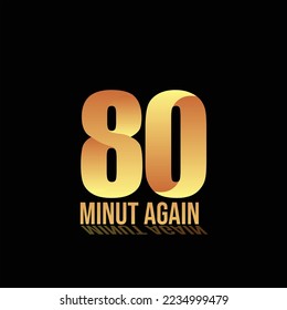 Gold number on circle with black  background