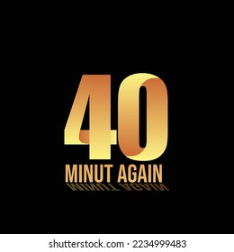 Gold number on circle with black  background