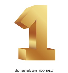 gold number one icon, vector illustraction design image