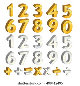 Gold number and silver number design vector
