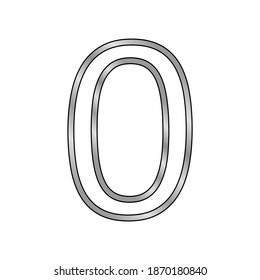 Gold number zero symbol on white background. Vector illustration.