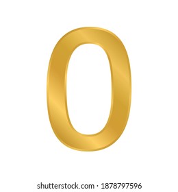Símbolo del número de oro cero en fondo blanco. Ilustración vectorial.