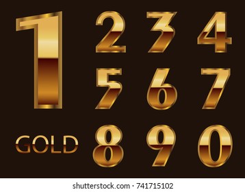 Gold numbers set.Vector golden numbers.