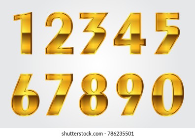 Gold numbers set.Vector golden numbers.