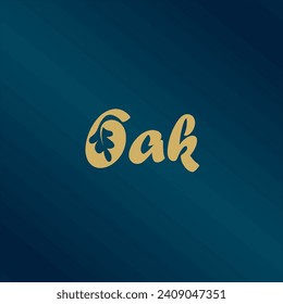 gold oak leaf letter o logo icon design vector