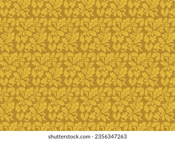 gold oaks leaf seamless pattern for season fabric, decoration, wallpaper and wrapping paper