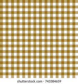 Gold Ocher Gingham Tablecloth Seamless Pattern 