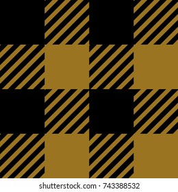 Gold Ocher Lumberjack Buffalo Plaid Seamless Pattern