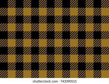 Gold Ocher Lumberjack Buffalo Plaid Seamless Pattern