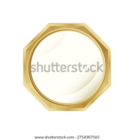 Gold Octagon Badge Label Frame Luxury Seal Template
