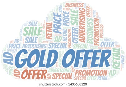 Gold Offer word cloud. Wordcloud made with text only.
