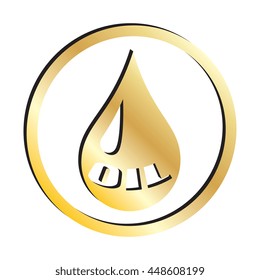 Gold Oil Drop Icon